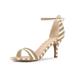 Allegra K Women's Stripe Open Toe Ankle Strap Stiletto Heel Sandals