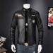 Ducklingup Hot fashion MenÂ´s Coat Vintage Racer Fashion Black Leather Slim Fit Real Biker Jacket