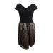 SL Fashions Women's Glitter Fit & Flare Dress (14, Black/Blush)