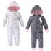 Hudson Baby Newborn Girl Fleece Coveralls & Union Suits, 2pk