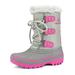 Dream Pairs Boys Girls Toddler Kids Ankle Winter Snow Boots Faux Fur-Lined Soft Boots Shoes Warm forester Grey/Fuchsia Size 1
