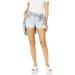 Cover Girl Junior's Cute Jeans Shorts for Teens Mid Rise Waisted Blue Acid Wash, Faded, 3