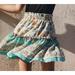 Women's clothing online red skirt Bohemian ethnic style flounced printed A-Line skirt By Olrik ww4201-1