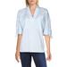 Calvin Klein Womens V-Neck Tie Sleeve Blouse