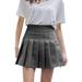 Tuscom Girls Women High Waisted Plain Pleated Skirt Skater Tennis School Uniforms A-line Mini Skirt Lining Shorts