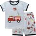 Little Hand Toddler Boys Pajamas Summer Short Sets Fire Truck 100% Cotton Size 7t