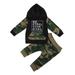 Meihuida Baby Kids Suit Pocket Decoration Top Camouflage Stretch Pants Set