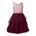 Bonnie Jean Sleeveless Dress with Ivory Bodice and Tiered Burgundy Chiffon Layered Skirt 16Y