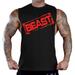 Red Beast Stamped Men's Black Sleeveless T-Shirt Tank Top 2X-Large Black