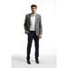 Elie Balleh Grey Wool Checkered Men's Blazers Sports Coat Jacket