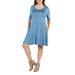 24Seven Comfort Apparel Pocket Plus Size Mini Dress