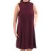 MAISON JULES Womens Purple Sleeveless Turtle Neck Above The Knee Shift Dress Size L