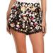 Simplicity Women Pompom Tassel Trim Mini Shorts Pants, MultiColor Print 028 M