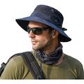 SANNEDONG Sun Protection Wide Brim Bucket Sun Hat Waterproof Breathable Packable Boonie Fishing Hat for Men or Women