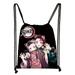 SHIYAO Demon Slayer Kimetsu No Yaiba Polyester Drawstring Pocket Unisex Backpack Bag Fitness Sports Bag(H01)