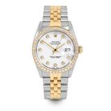 Pre Owned Rolex Datejust 16013 w/ White Diamond Dial 36mm Men's Watch (Warranty Included)