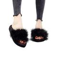 Colisha Women Comfort Slippers Faux Fur Slides Sandals Summer Casual Shoes