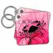 3dRose Lady Cancer in Pink and Black Swirls Zodiac Collection - Key Chains, 2.25 by 2.25-inch, set of 2