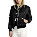 Womens Classic Full-Zip Quilted Jacket Short Bomber Jacket Coat