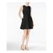 MAISON JULES $70 Womens New 1081 Black Sleeveless Jewel Neck A-Line Dress 2X B+B