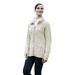 Aran Woollen Mills Women's 100% Merino Wool Cardigan Sweater Full Zipper Irish Coatigan Coat Made in Ireland
