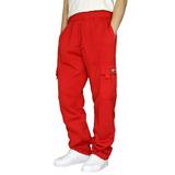 Men's Rope Loosening Waist Solid Color Pocket Trousers Loose Sports Trousers