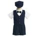 Boys Navy Vest Shorts Easter Ring Bearer Formal Wear Suit 12M-4T