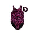 Wenchoice Girls Hot Pink Black Leopard Pattern Dancewear Leotard