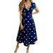 MERSARIPHY Women Summer Boho Long Midi Cocktail Party Beach Polka Dot Dress