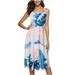 TuscomWomen's Casual O-Neck Sleeveless Summer Printing Sling Strapless Dress