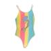 Girlsquad Girls' Rainbow Flip Sequin Mermaid 1-Piece Swimsuit (Little Girls)