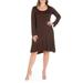 24seven Comfort Apparel Classic Long Sleeve Plus Size Flared Mini Dress, P011610, Made in USA