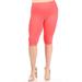 Women's Plus Size Casual High Waist Solid Yoga Running Capri Burmuda Pants Made in USA