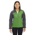 The Ash City - North End Ladies' Terrain Colorblock Soft Shell with Embossed Print - VALLEY GREEN 448 - XS