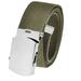 Cut to Fit Men's Golf Casual Belt Silver Slider Buckle 1.5 Width with Adjustable Canvas Web Belt X-Large Olive Green