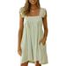 Sexy Dance Women Ruffle Short Dress Cotton Linen Mini Dresses Long Tops Dress Ladies Summer Beach Sundress