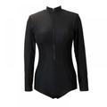 Women Rash Guard Long Sleeve One Piece Swimsuit Zipper Surfing Bathing Suit UPF 50