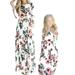 Niuer Mommy and Me Dresses Casual Floral Family Outfits Summer Matching Flower Maxi Long Dress Sundress