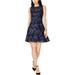 Michael Kors Womens Floral Applique Mesh Mini Dress