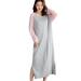 Women Plus Size Long Nightgown Oversized O-Neck Sleepwear,Log Sleeve Loose Lightweight Loungewear Modal Nightdress Comfy Casual Pregnant Sleep Shirt Full Length Pajama Dress Nightshirt Long Gown