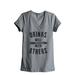 Thread Tank Drinks Well With Others Women's Relaxed V-Neck T-Shirt Tee Heather Grey 2X-Large
