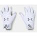 Under Armour Men's UA Yard Baseball Batting Gloves 1355544-100 White/Steel