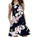 UKAP Women Summer Casual Floral Beach Dress Sleeveless Round Neck T Shirt Dresses Tank Dress Sundress Plus Size