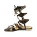 Schutz Erlina Goat Brown Croco Leather Flat Crisscross Straps Gladiator Sandals (5.5)