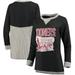 Oklahoma Sooners Women's Striped Panel Oversized Long Sleeve Tri-Blend Tunic Shirt - Heathered Charcoal