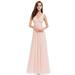 Ever-Pretty Womens V-Neck Ruched Cocktail Party Plus Size Bridesmaid Dresses for Women 09016 Pink US20