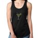 Womens T-Shirt Rhinestone Bling Black Tee Margarita Glass Party Tank Racer Back Small