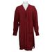 Denim & Co. Women's Sweater Sz XL Marled Long-Sleeve Open Cardigan Red A381047