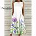 Women's Retro Print Dress Sleeveless Dress Summer Dress Casual Pocket Crewneck Loose Dress Plus Size Banquet Dress