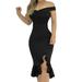 Womens Sexy Off Shoulder Bodycon Dress Summer Cocktail Party Ruffled Dresses
